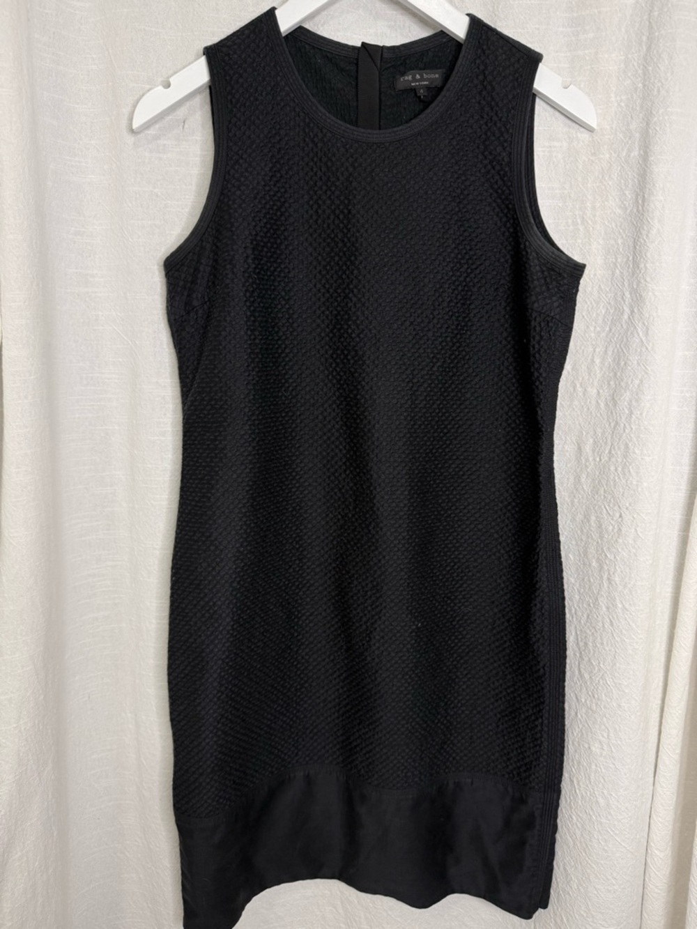 rag & bone Black Textured Sleeveless Shift Dress sz 4